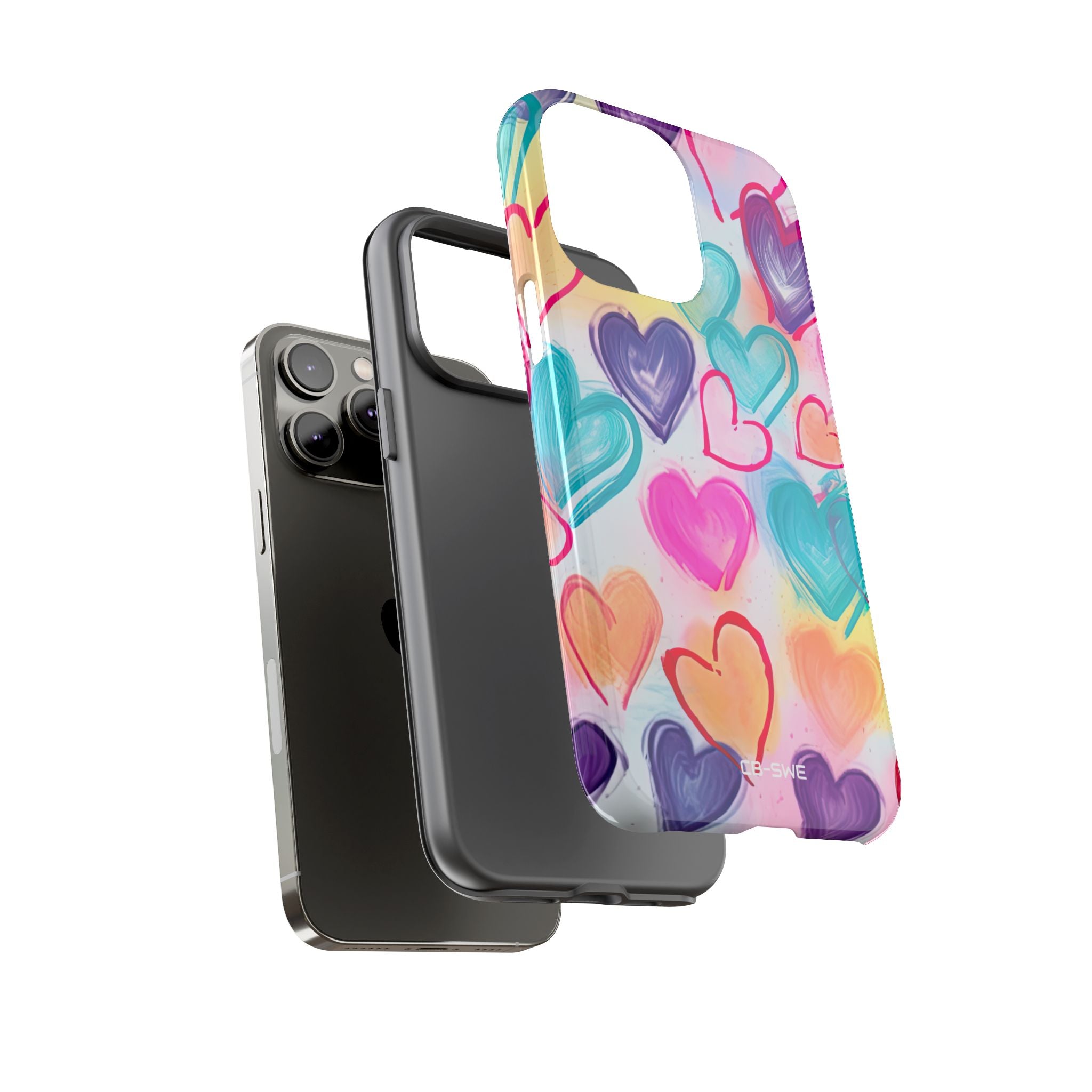 Hearts Dance Playfully - iPhone Case
