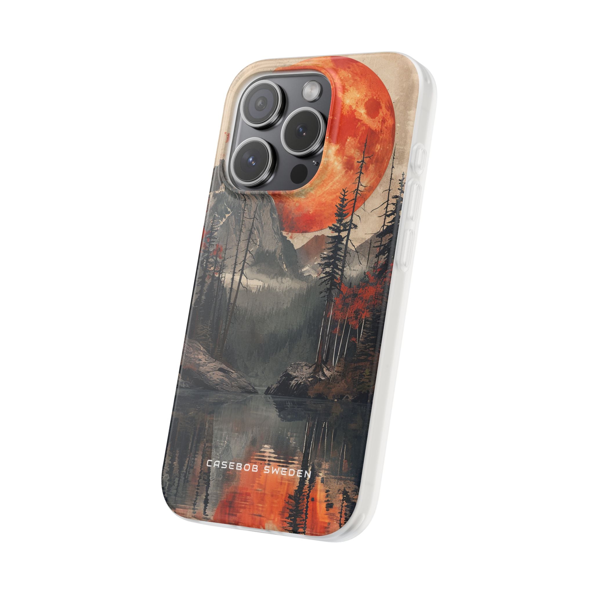 Celestial Glow Over Reflective Landscape iPhone 15 - Flexi Phone Case