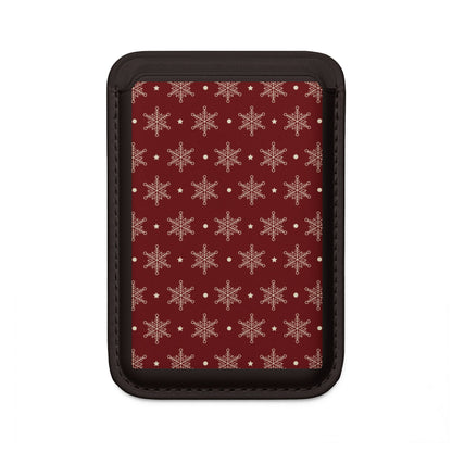 Cream Snowflakes Crimson Wallet – MagSafe Ready