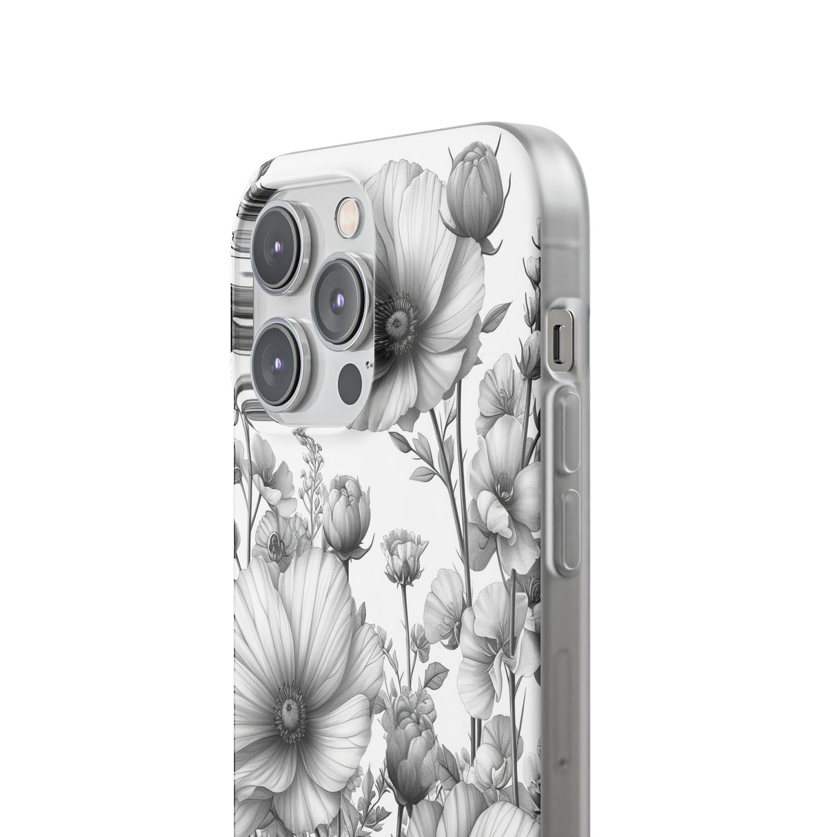 Monochrome Flora | Flexible Handyhülle für iPhone