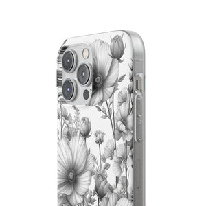 Monochrome Flora | Flexible Phone Case for iPhone