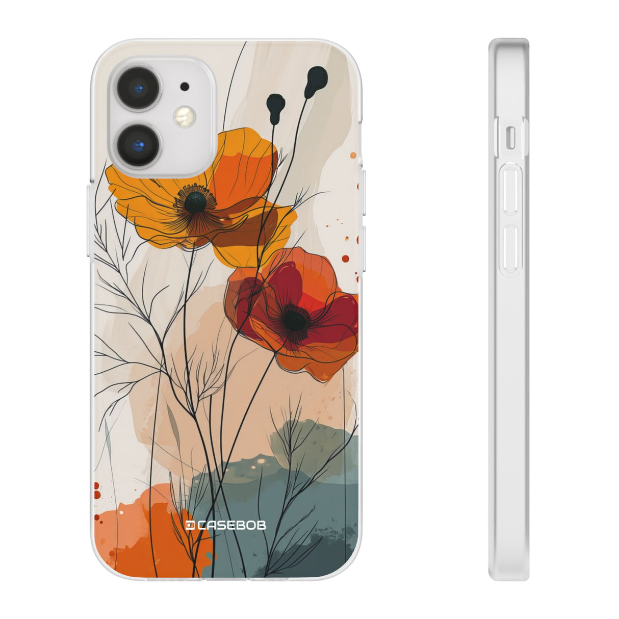 Fiery Floral Abstraction | Flexible Phone Case for iPhone