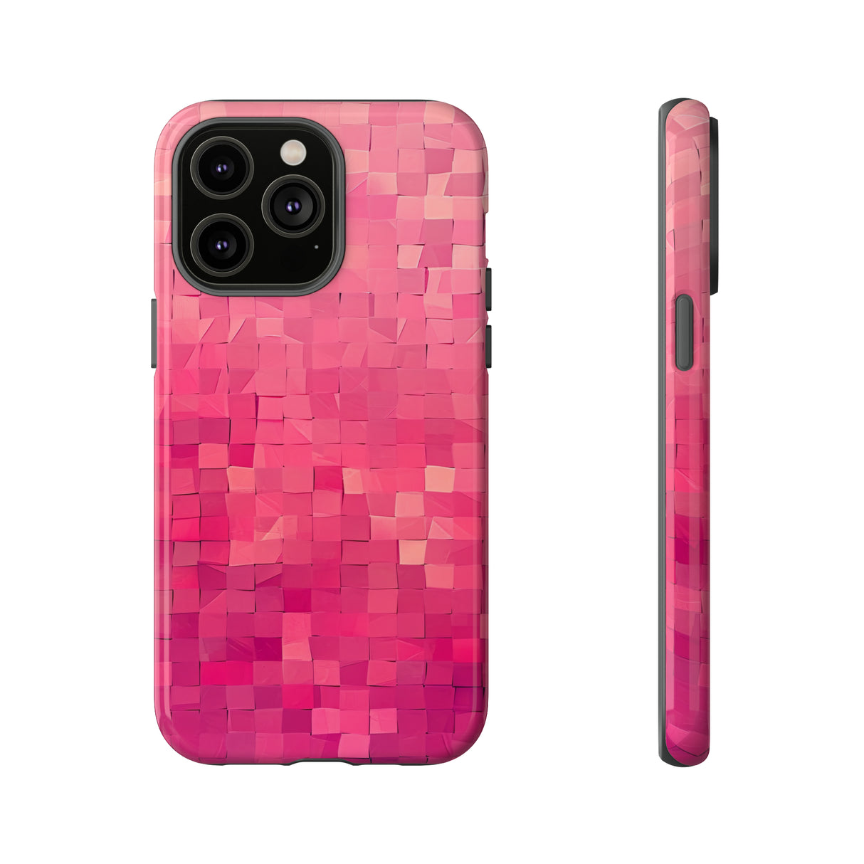 Pink Transition Squares - Protective Phone Case