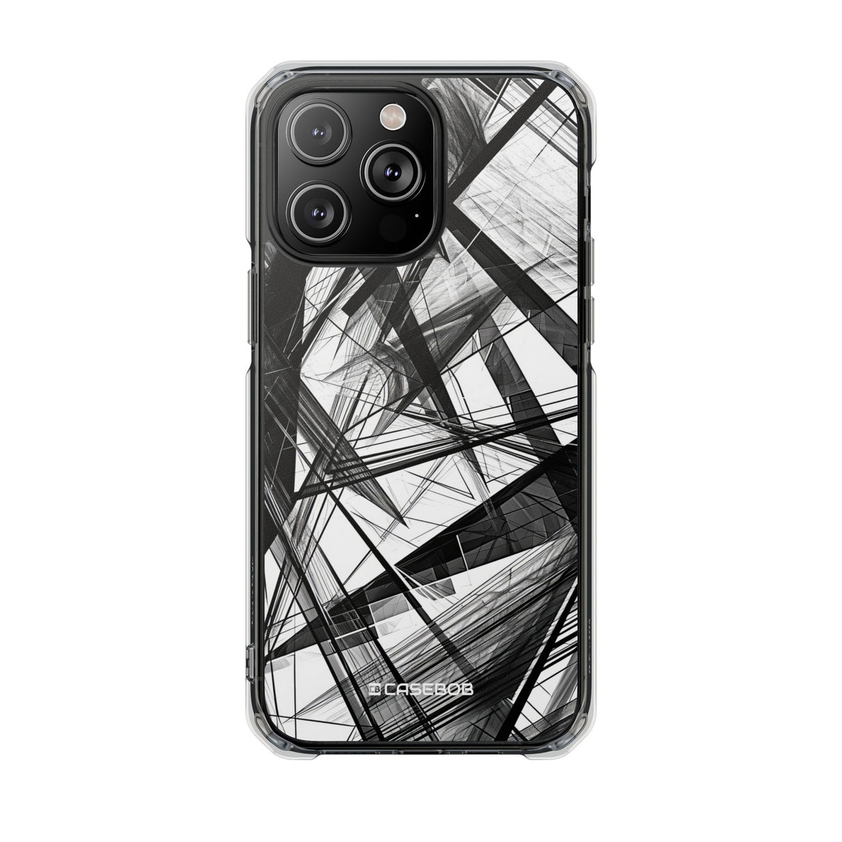 Monochrome Chaos - Phone Case for iPhone (Clear Impact - Magnetic)