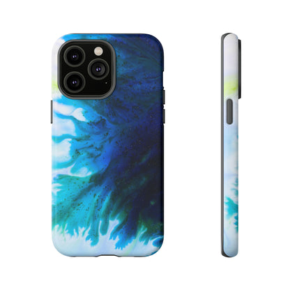 Blue Liquid Ink Art - Protective Phone Case