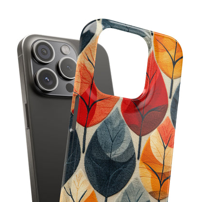 Autumn Leaf Design - Slim iPhone 15 Phone Case