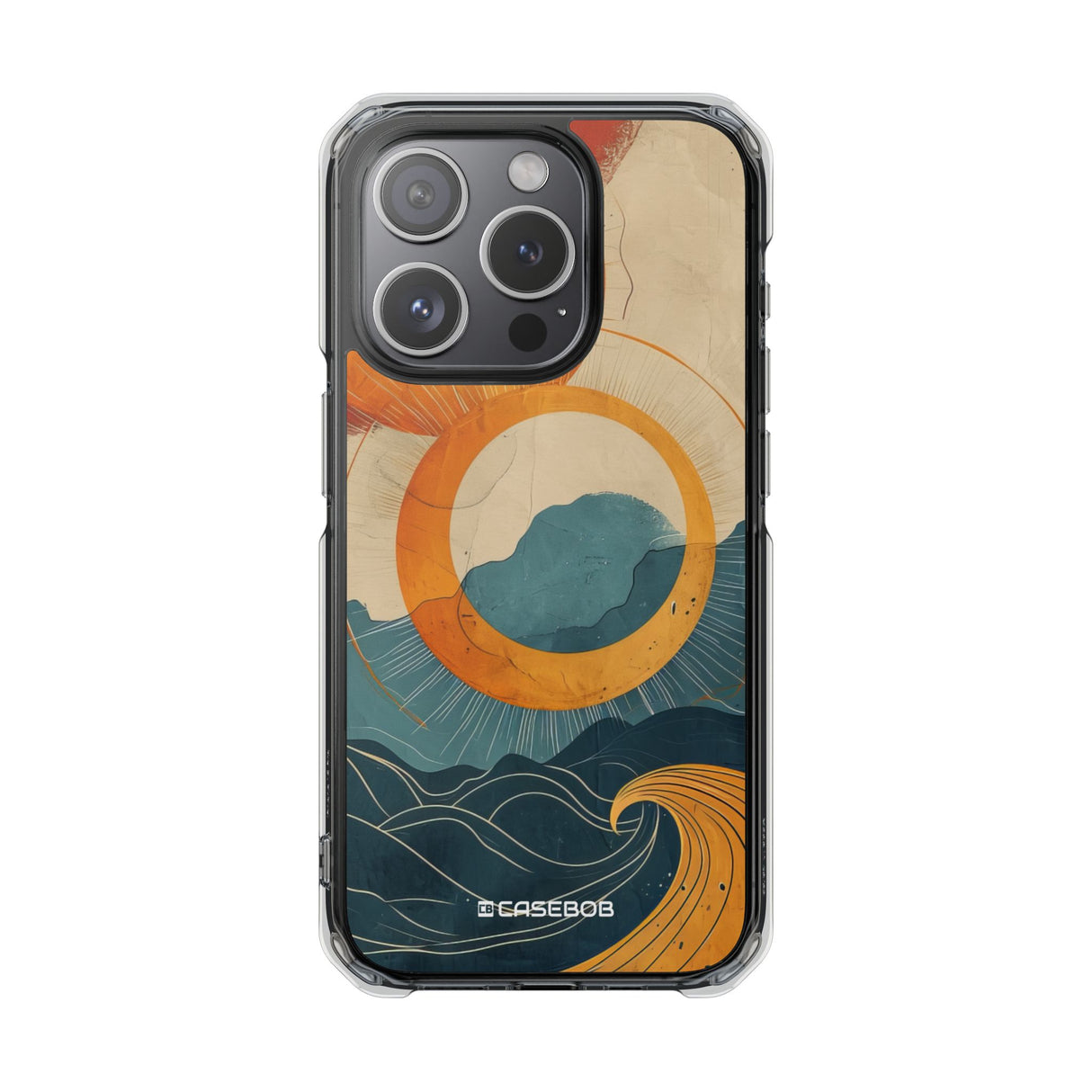 Retro Wave Dynamics - Phone Case for iPhone (Clear Impact - Magnetic)