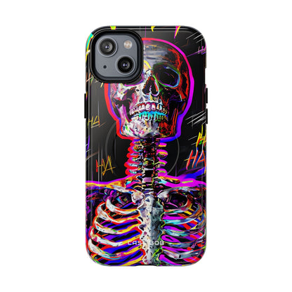 Neon Skeleton Laugh iPhone 14 Plus Case - Tough+
