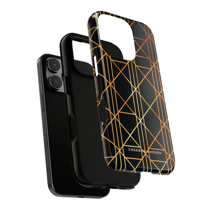 Golden Geometric Elegance iPhone 16 - Tough Phone Case