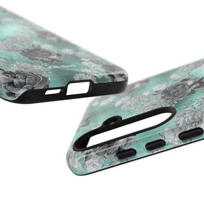 Teal Floral Elegance - Samsung Case