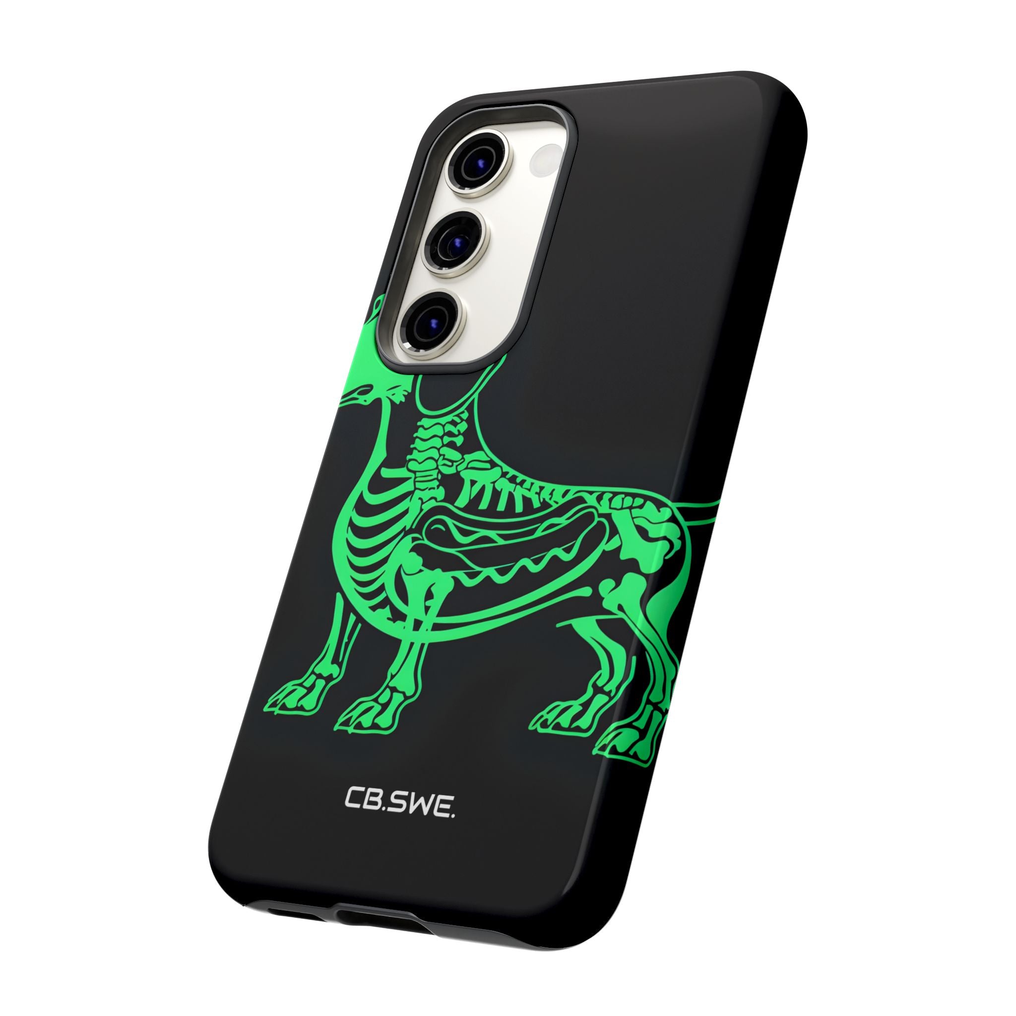 Neon Green Dachshund X-Ray Illustration Hotdog Phone Cover Samsung S23 - Tough
