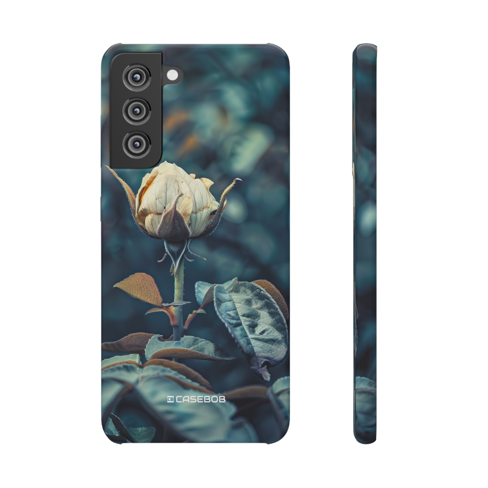 Teal Rosebud Serenade | Slim Phone Case for Samsung