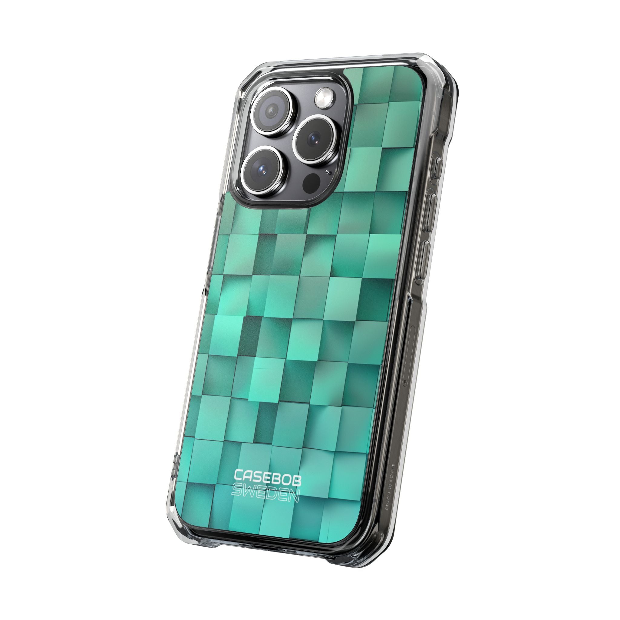 Folded Blue Squares iPhone 15 - Impact Clear+