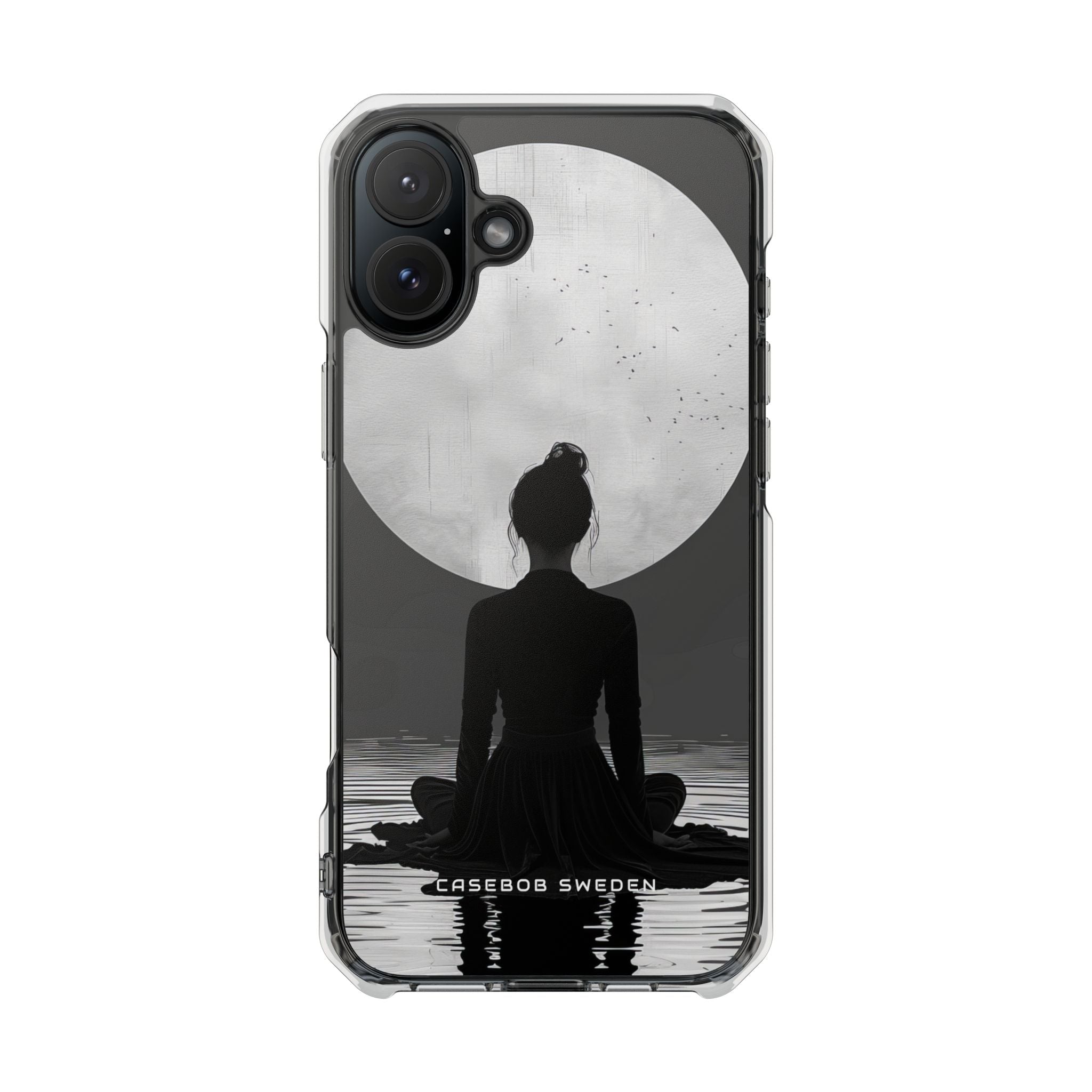 Zen Serenity Moon Reflection iPhone 16 - Clear Impact Phone Case