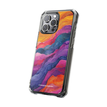 Vibrant Abstract Waves - Clear Impact iPhone 15 Phone Case