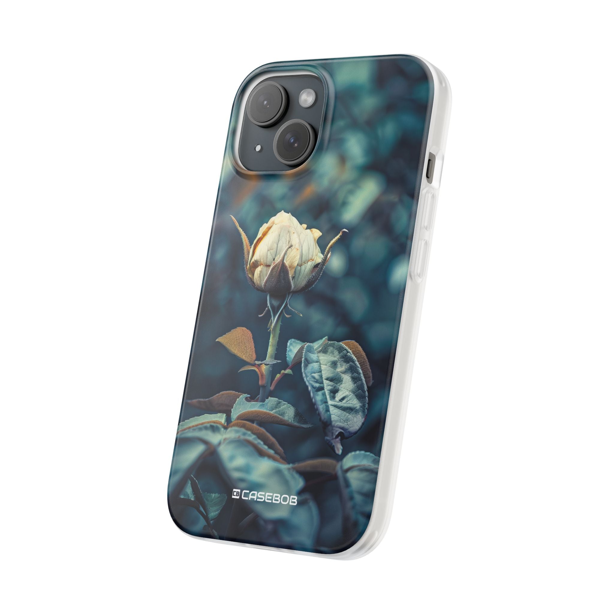 Teal Rosebud Serenade | Flexible Phone Case for iPhone