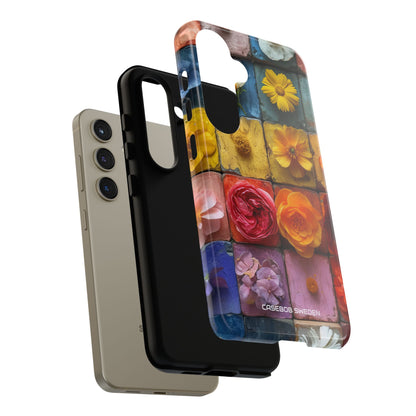 Vibrant Floral Tiles - Tough Samsung S24 Phone Case