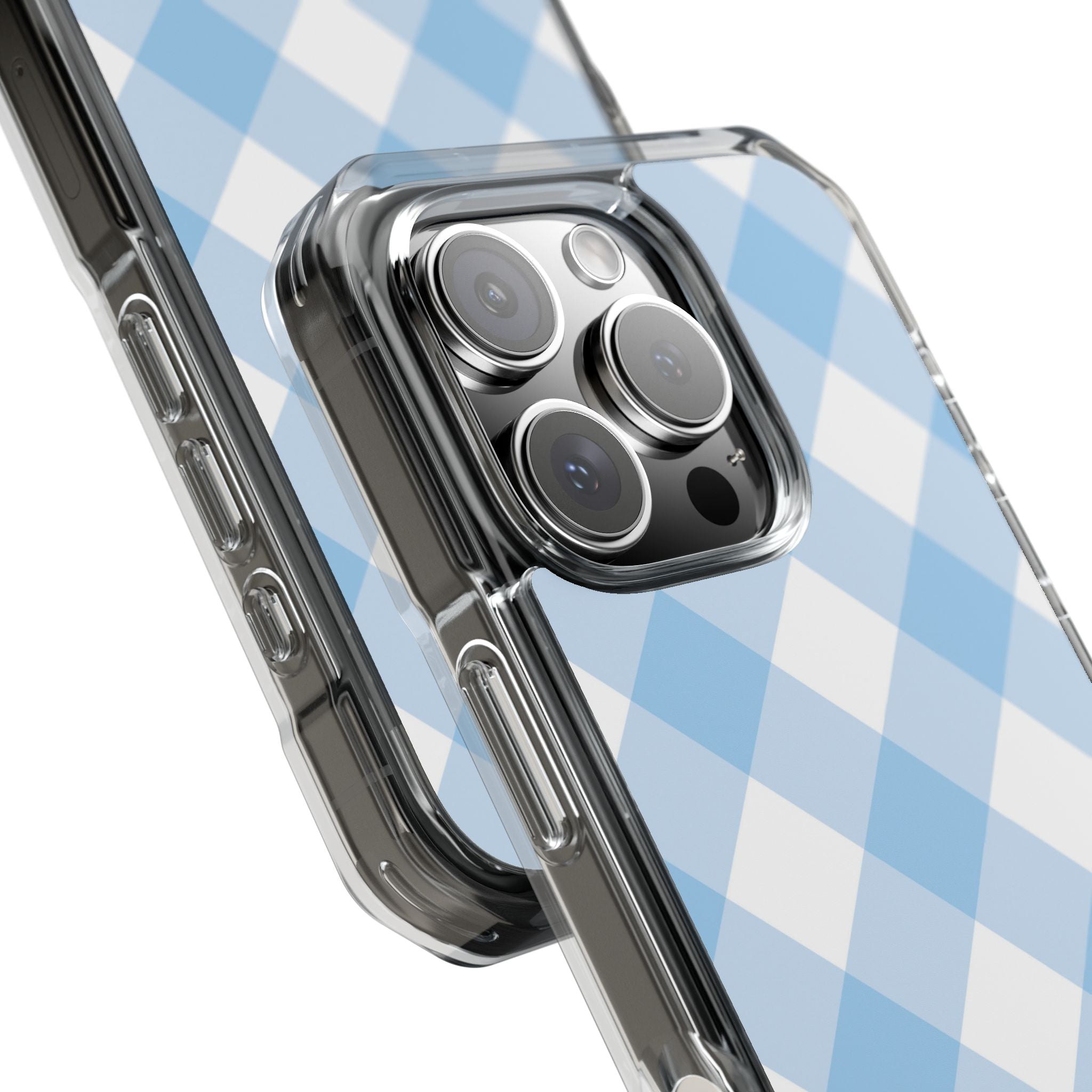 Soft Blue Gingham Elegance iPhone Case - Impact