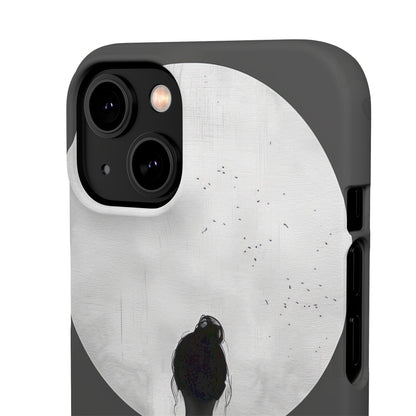 Zen Serenity Moon Reflection iPhone 14 - Slim Phone Case