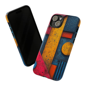 Neon Geometric Fusion - Protective Phone Case