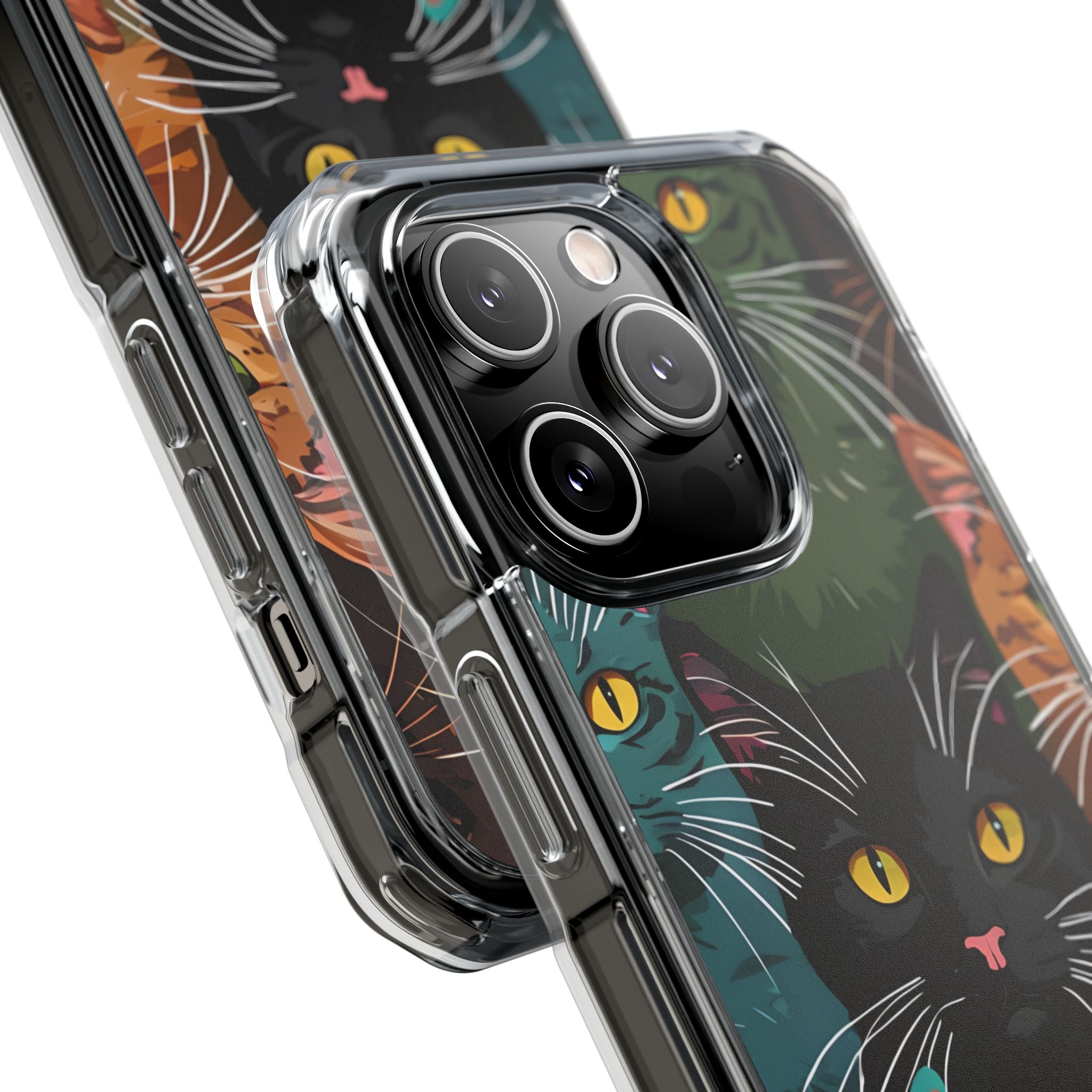 Teal Cat Grid iPhone 14 Pro Case - Impact