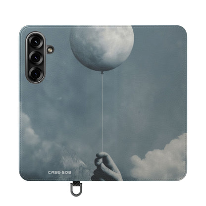 Moon Balloon Blue - Samsung S25 Case - Wallet