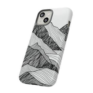 Abstract Mountain Line Art - Protective Phone Case