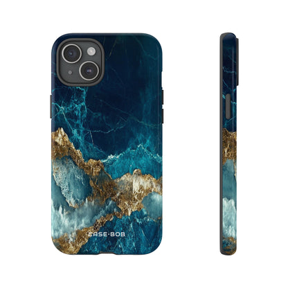 Jagged Gold Split iPhone 15 Plus Case - Tough