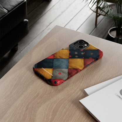 Blue Red Patchwork - Tough iPhone 14 Phone Case