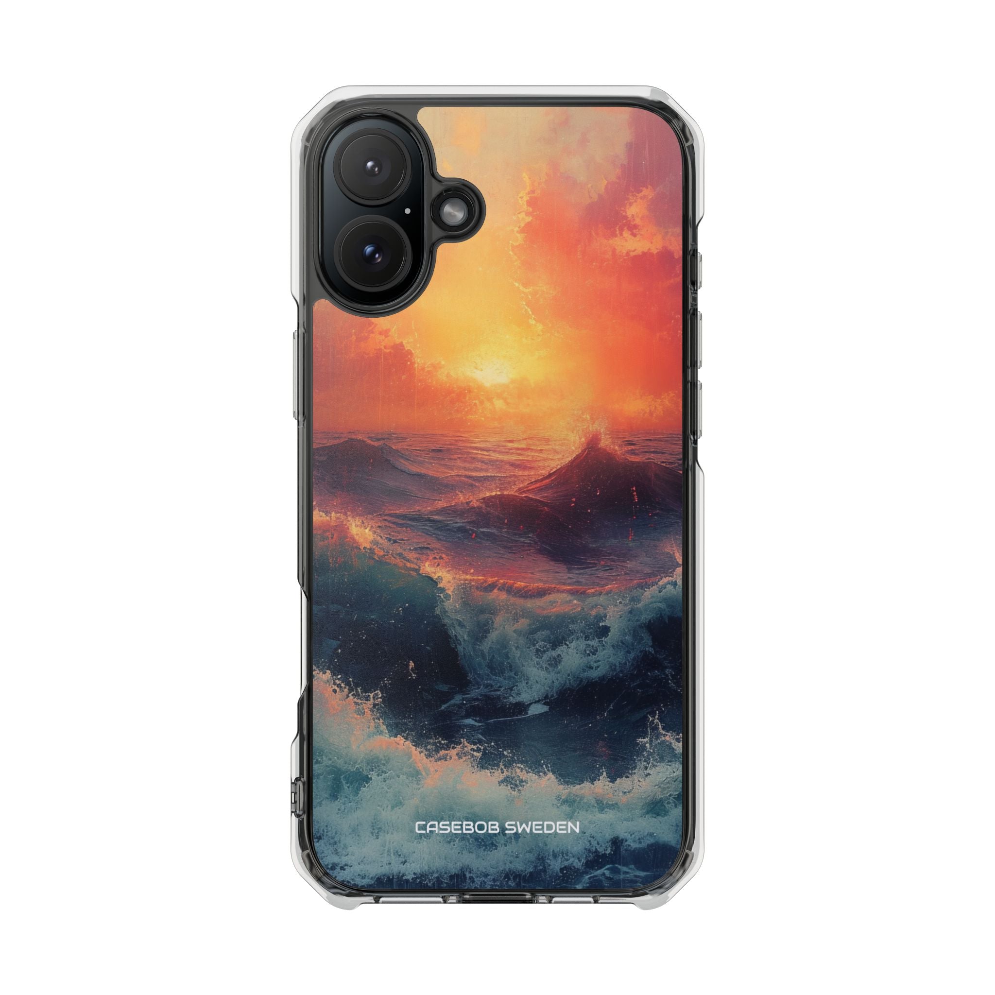 Ocean Sunset Waves - Clear Impact iPhone 16 Phone Case