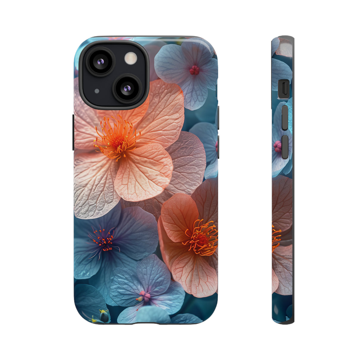 Hellblaue Floral Serenity - Schutzhülle fürs Handy