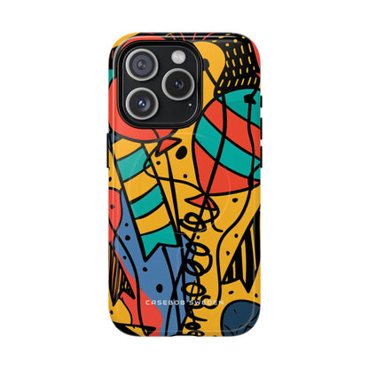 Playful Lines in Motion iPhone 15 | Tough+ Phone Case