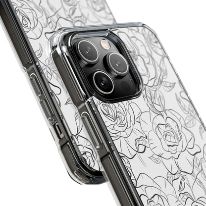 Intricate Rose Sketches iPhone Case - Impact