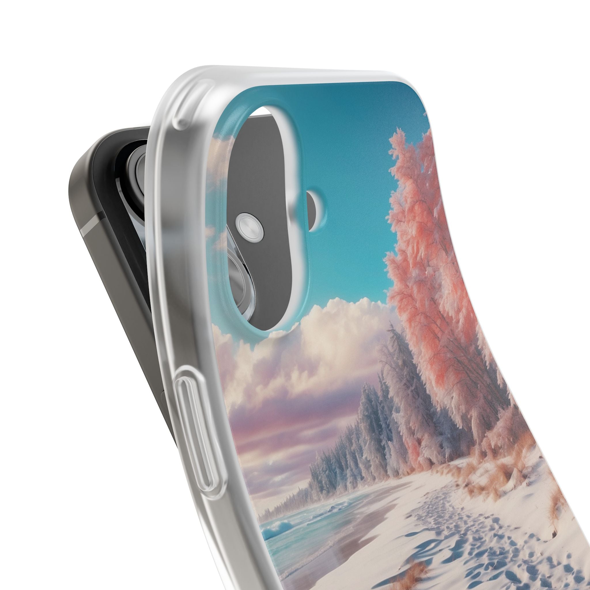 Snowy Footprints iPhone 16 Case - Soft