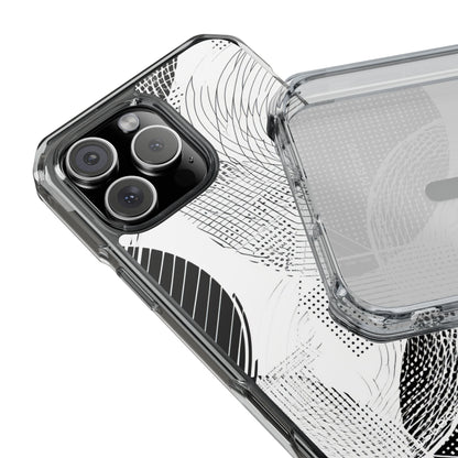 Geometric Monochrome Flow iPhone 16 - Clear Impact Phone Case