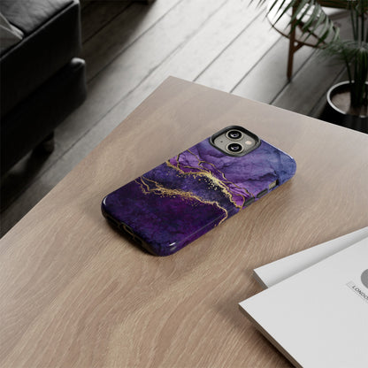 Purple Blue Marble - Protective Phone Case