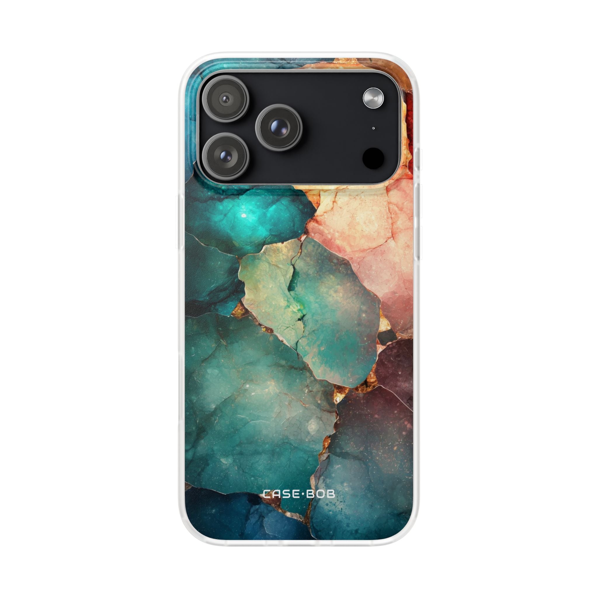 Teal Mosaic Veins iPhone 17 Pro Max Case - Soft