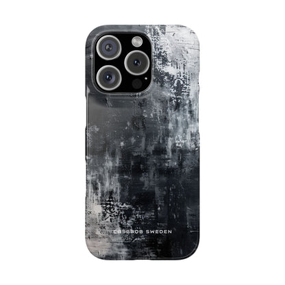 Textured Monochrome Blossom iPhone 16 - Slim Phone Case