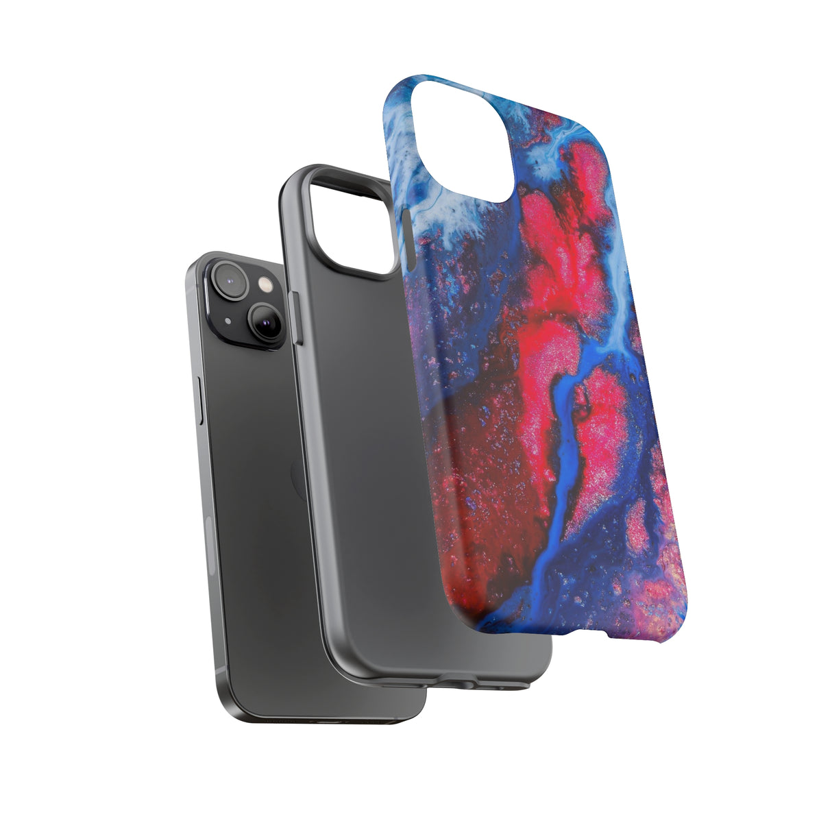 Red n Blue Ink Art iPhone Case (Protective) Phone Case