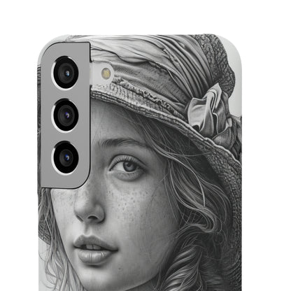 Serene Sketch Portrait | Slim Phone Case for Samsung