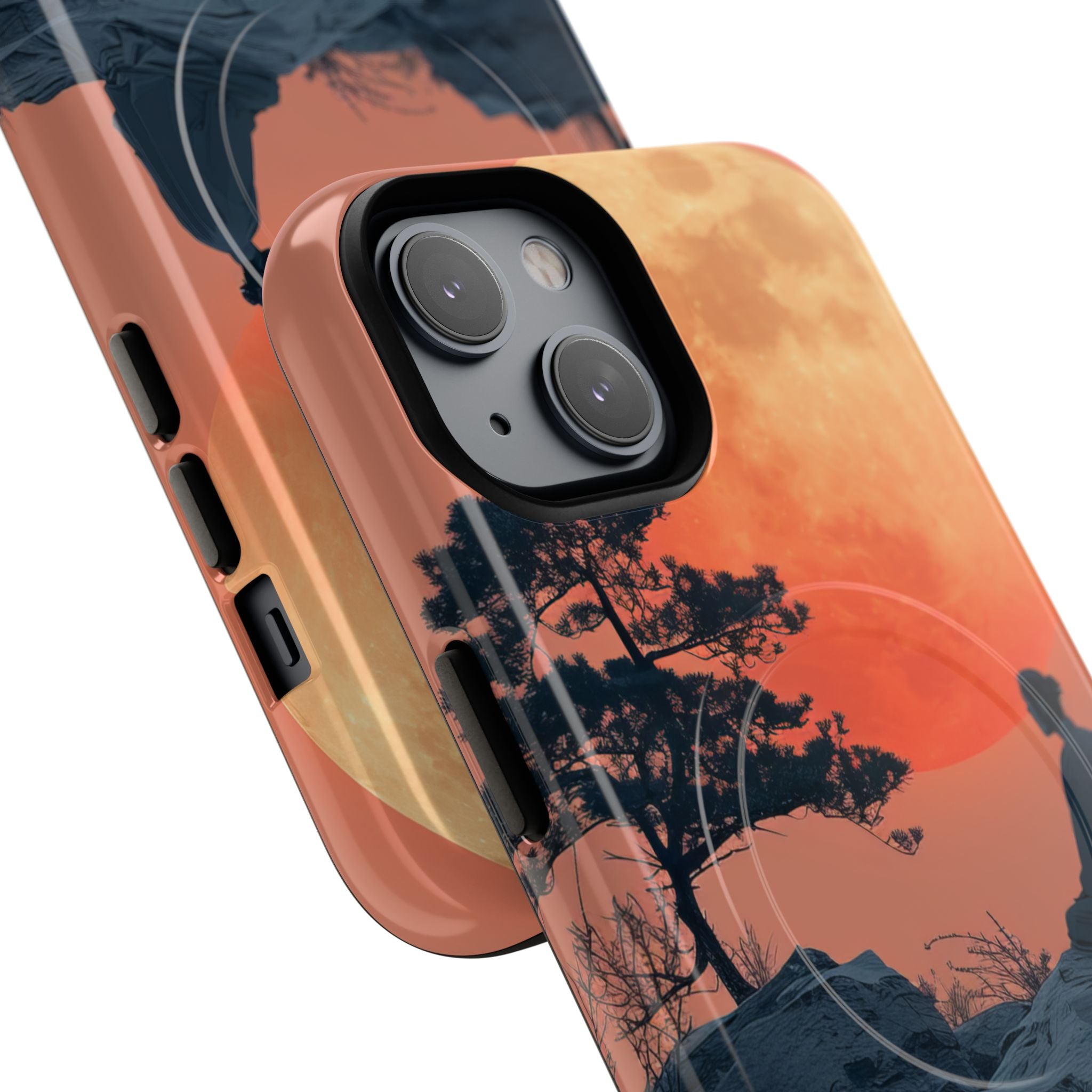 Zen Tranquility Under a Red Moon iPhone 14 | Tough+ Phone Case