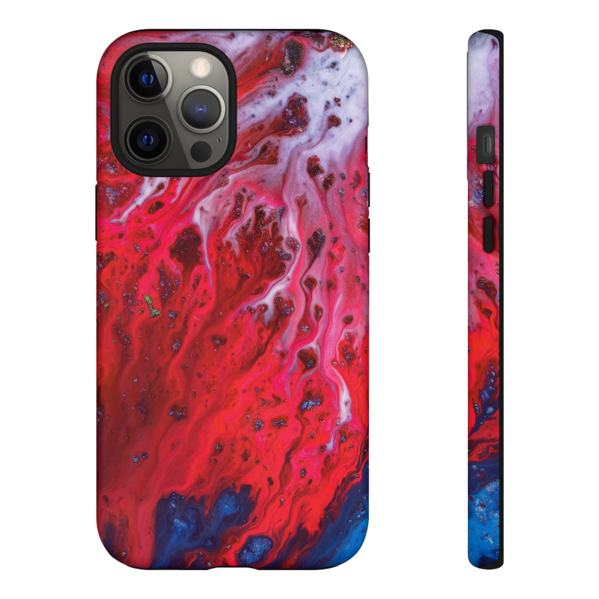 Bright Red Ink Art iPhone Case (Protective) iPhone 12 Pro Max Matte Phone Case