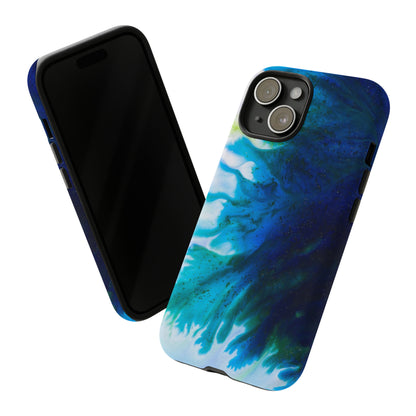 Blue Liquid Ink Art - Protective Phone Case