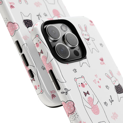 Bears Dance Playfully - iPhone Case