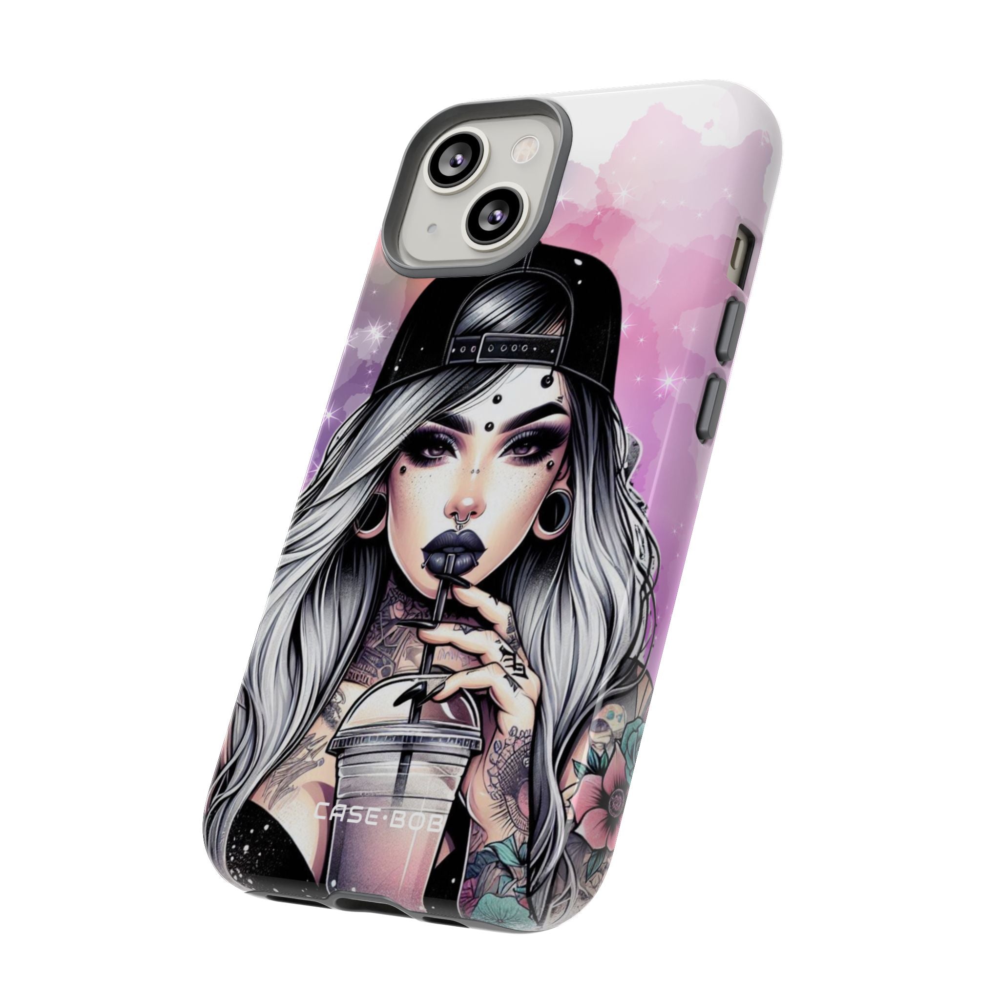 Silver Sip Nebula iPhone 14 Case - Tough