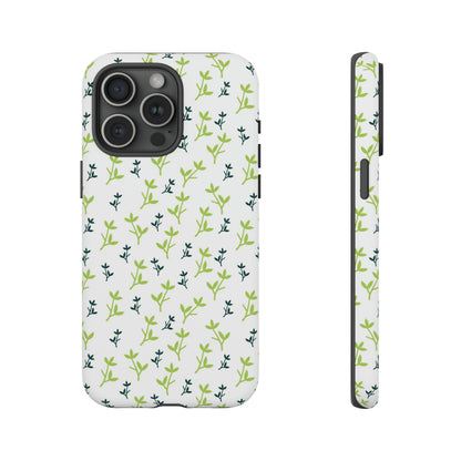 White Flower Pattern - Protective Phone Case