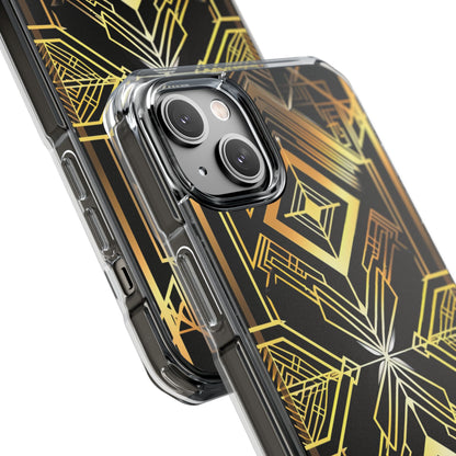Golden Geometric Symphony iPhone 14 - Impact Clear+