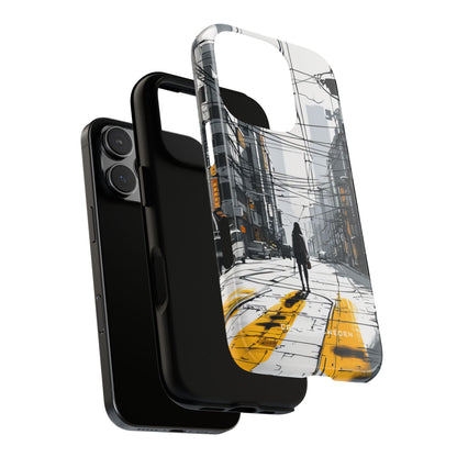 Urban Noir Streetscape iPhone 16 - Tough Phone Case