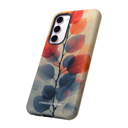 Orange Gray Leaves - Tough Samsung S23 Phone Case