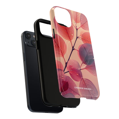 Pink Serenity Leaf Design - Tough + MagSafe® iPhone 14 Phone Case